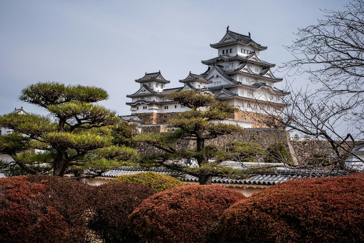Himeji Kalesi'nin bembeyaz görünümü